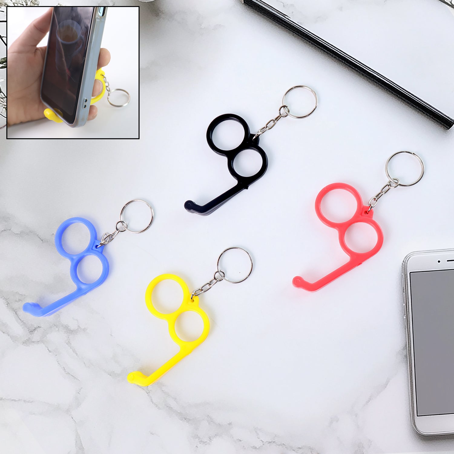 Quick Dock Dual-Finger Grip Stand Keyring Quick Dock Dual-Finger Grip Stand Keyring